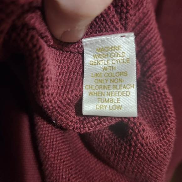 Tasso Elba Golf 100% cotton argyle v-neck sweater burgundy‎ black mens XL - Picture 4 of 5